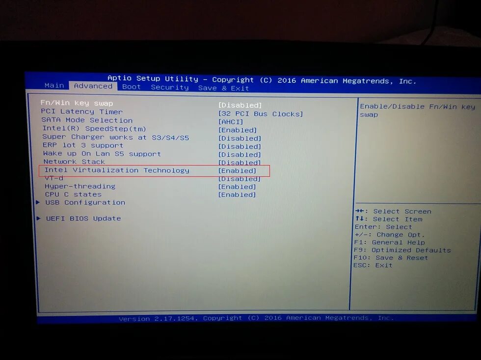 Disable bios