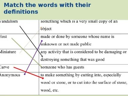 Match the words with their meanings перевод
