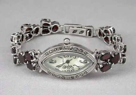 Серебряный браслет женский с часами