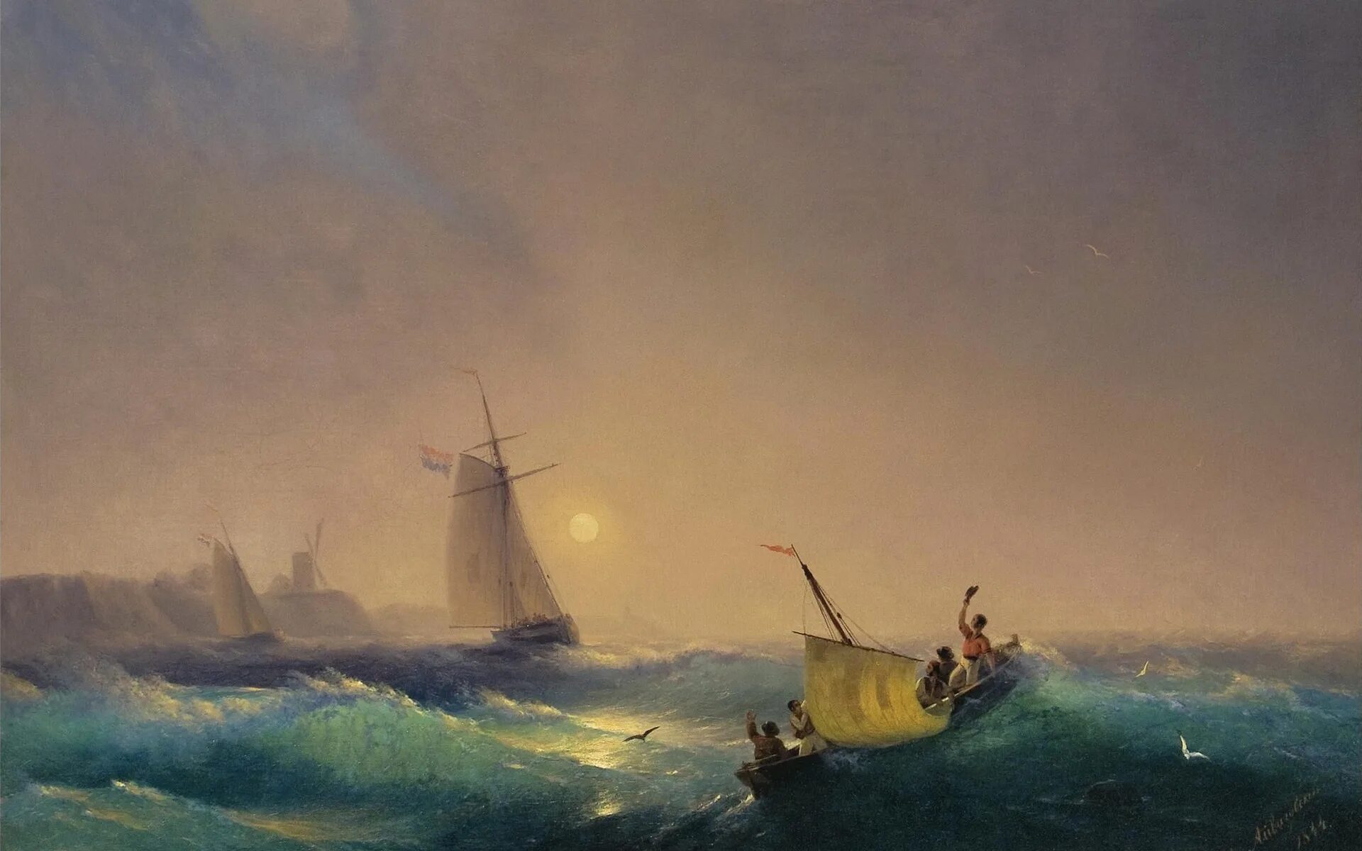 Картины в стиле айвазовского. Айвазовский. Неаполитанский залив. 1841.