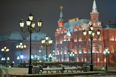 Москва вечером зимой