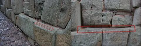 Каменный блок лежит на горизонтальной кладке