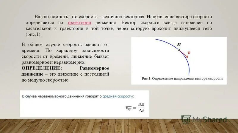 По касательной к траектории направлен вектор По касательной к траектории направлен вектор