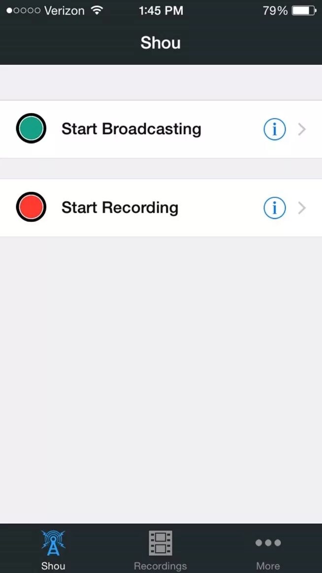 Start broadcast. Screen Recorder start stop. To start Broadcasting.