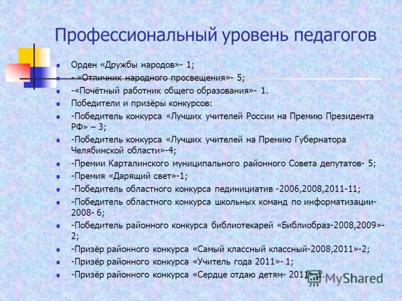 профессиональный уровень воспитателя