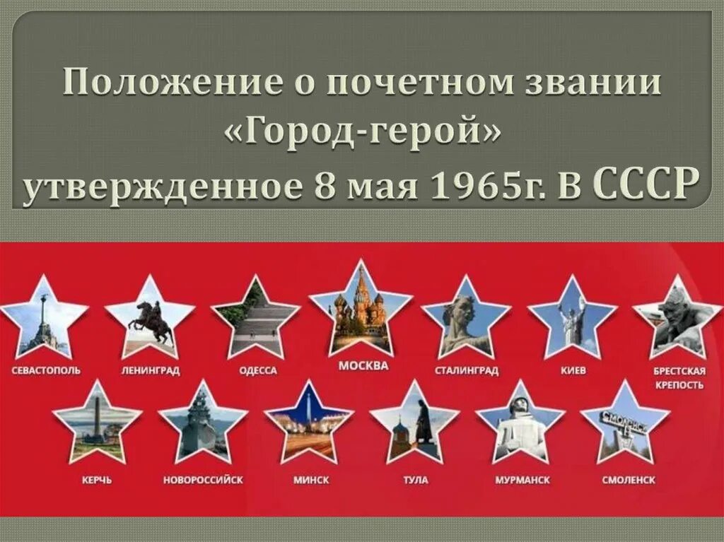 Положение о почетном звании город герой. Города герои ссср. звание город герой. почетное звание город герой.