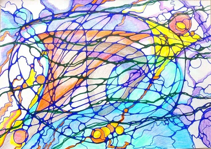 Рисунки линиями красками