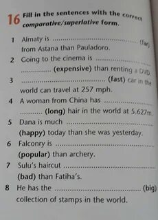 Complete the sentences with the comparative or