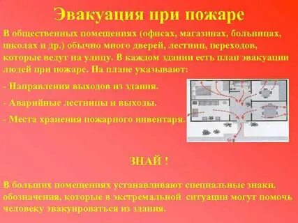 Организация эвакуации людей при пожаре