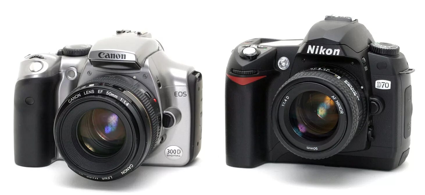 Nikon d70. Canon EOS 300. Nikon d70s Kit. Canon 300d.