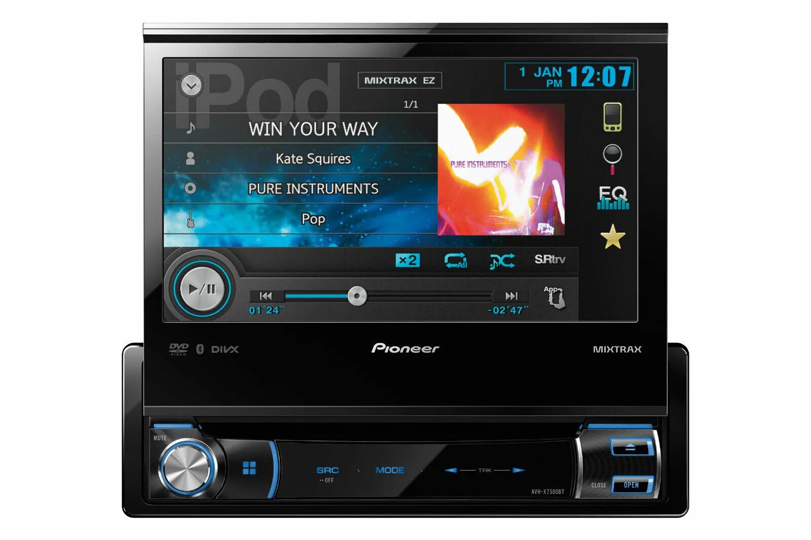 Магнитолы с экраном цены. Pioneer AVH 7500bt. Pioneer AVH-x7500bt. AVH-x7500bt. Автомагнитола Пионер 7500 BT.