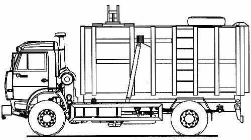 Мусоровоз БМ-53229 чертеж. Мусоровоз ко-415 чертеж. Схематическое изображение мусоровоза КАМАЗ. Мусоровоз раскраска для детей.