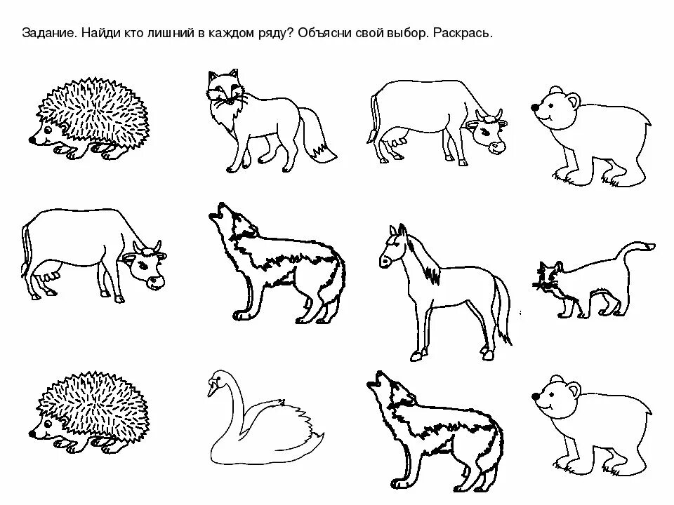 Звери задание