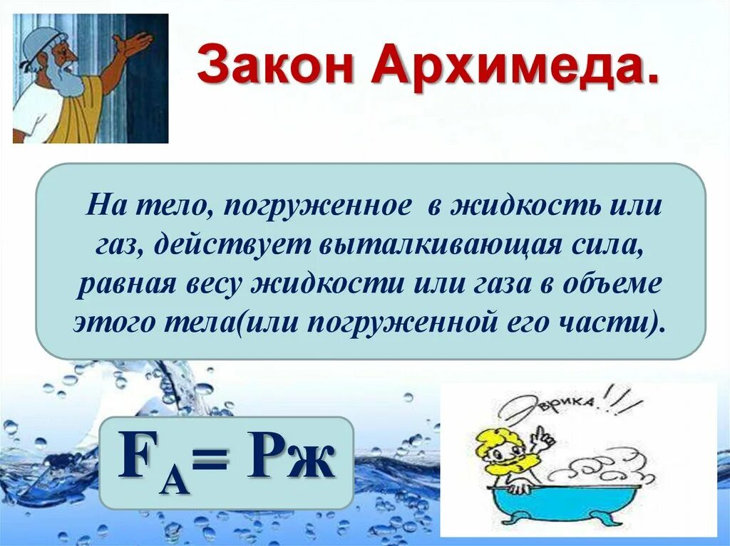 Урок физика воды. Выталкивающая сила закон Архимеда 7 класс. Закон Архимеда 7 класс физика. Физика 7 класс Выталкивающая сила закон Архимеда. Сила Архимеда закон Архимеда 7 класс физика.