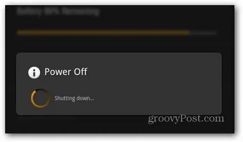 Device will power off in 5s