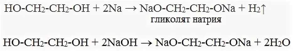 Реакция спиртов с гидроксидом натрия