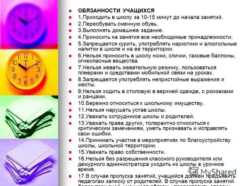 Примеры прав и обязанностей учащихся 19.10.22 Общество. 2022 6-Б класс МБОУ № 68 ВКонтакте