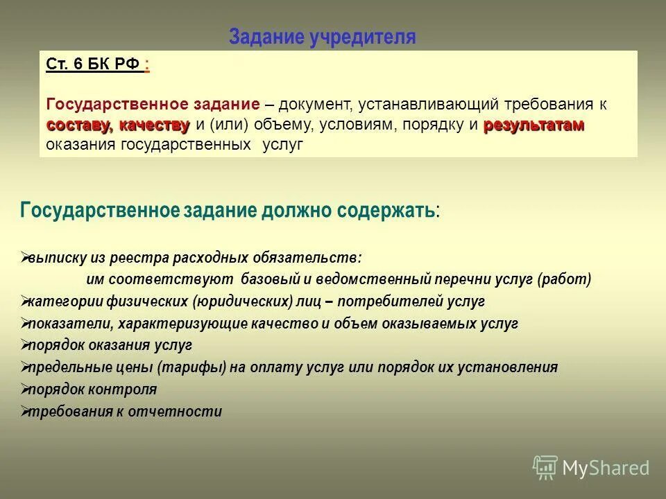 Государственное задание сайт. Задание документ. Государственное задание. Задачи документа. Задачи учредителя.