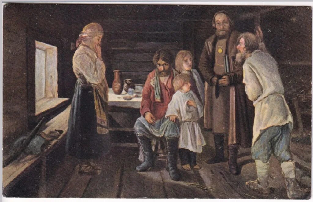 Картина нищие певцы васнецов. Ввеление подкшной полпти. Сбор подати картина. Подати что это. Подушная подать петра 1.