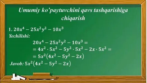 Algebra javoblari sinf