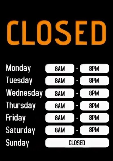 Closing hours