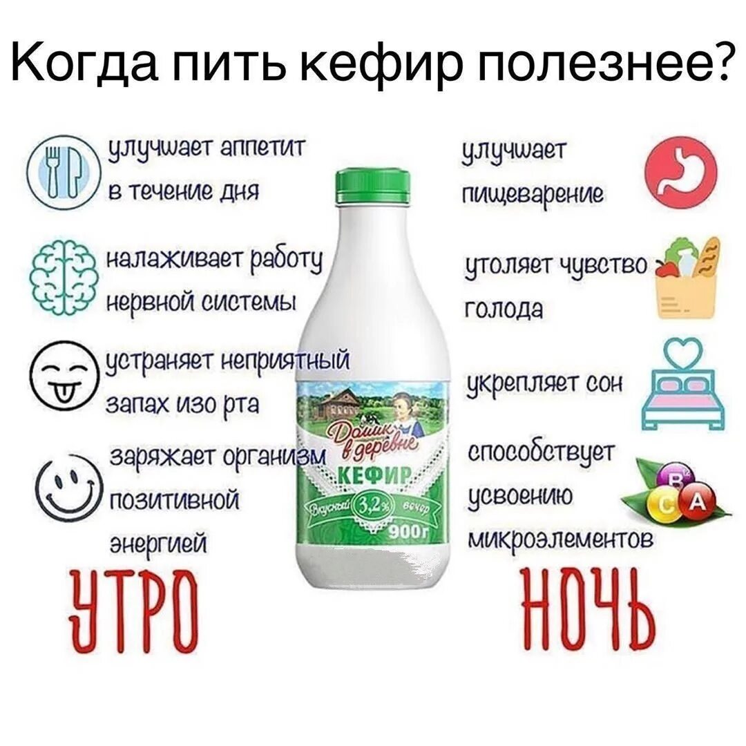 Пить кефир вечером. Пить кефир вечером