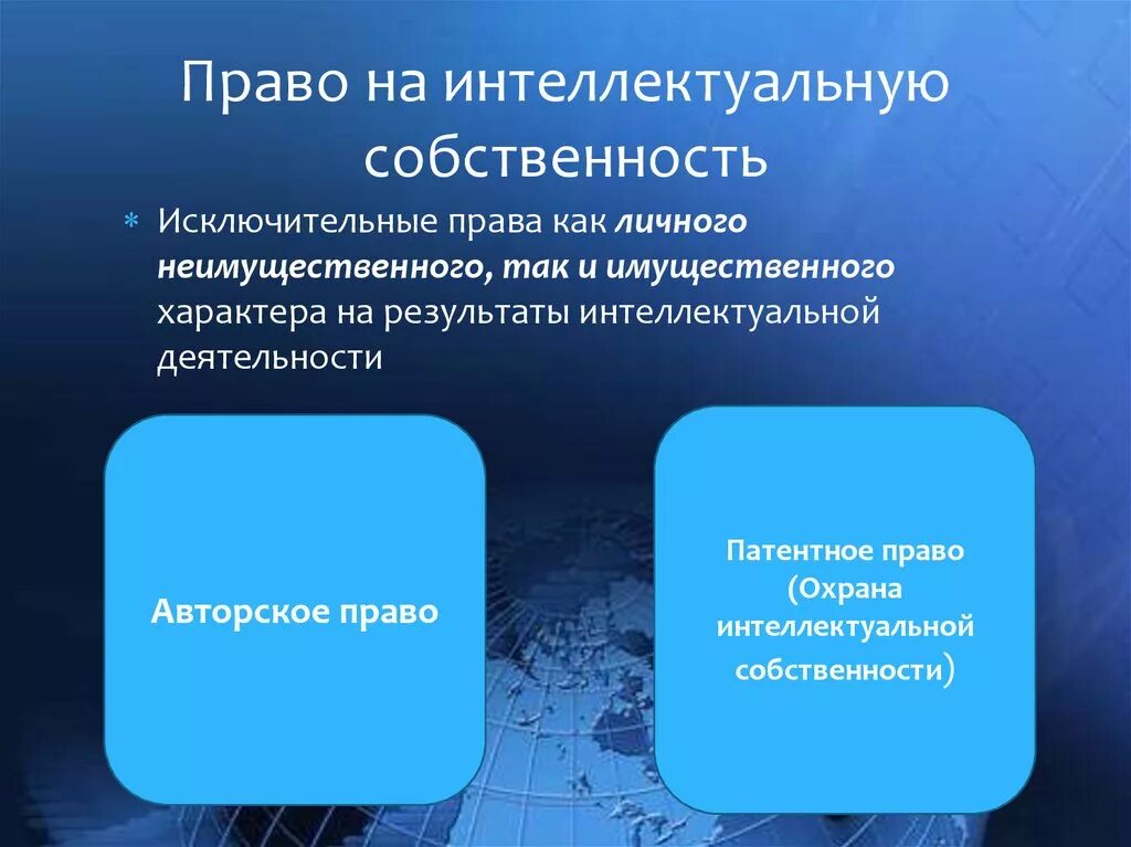 Право на результат интеллектуальной собственности это. Право собственности на интеллектуальную собственность.