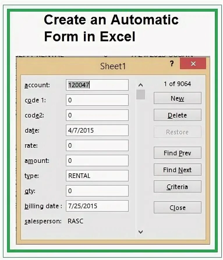 Auto form. Auto form