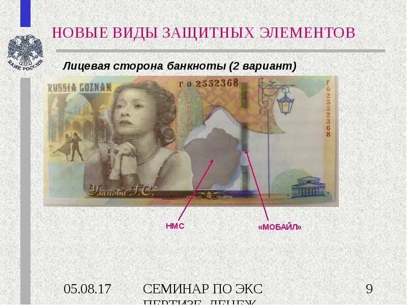 Лицевая сторона купюры. Защитные элементы банкнот. Элемент HMC на банкнотах. Защитные элементы банкнот Кыргызстан.