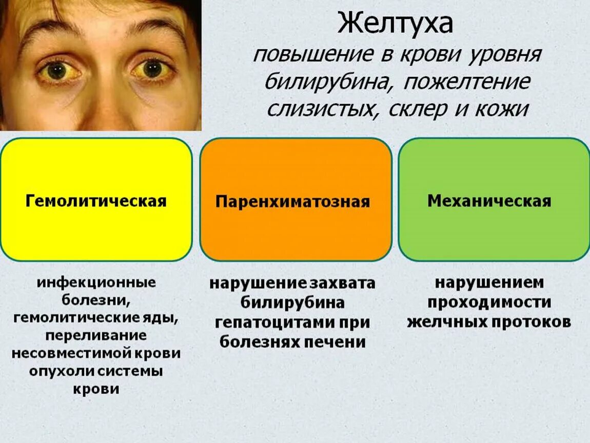 Цвет кожных покровов при желтухе.