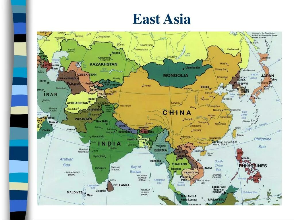 B c asia. Политическая карта России и Китая. С какими странами граничит Китай. Монголия Китай Япония на карте.