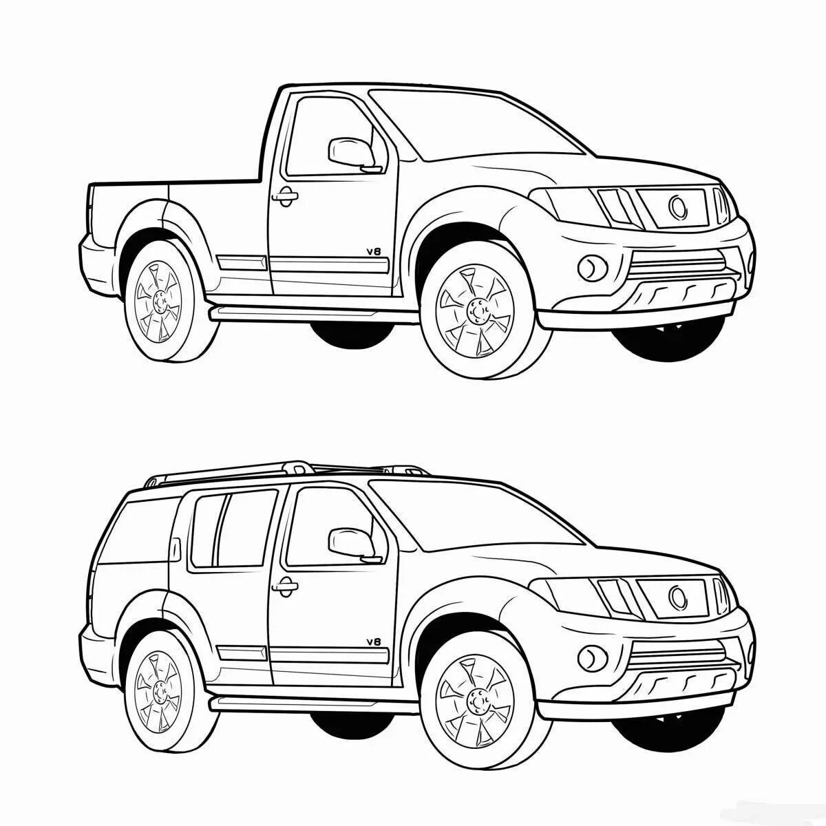 Раскраска 2 на а4. Ниссан Навара раскраска. Раскраска Ниссан Патфайндер. Раскраска Тойота тундра. Раскраска машинки.