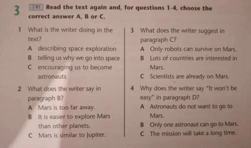 Read the text again текст. Choose the correct answer to the questions. Read the text again and answer the questions. Read again and choose the correct answer a,b or c. 3 read again and choose