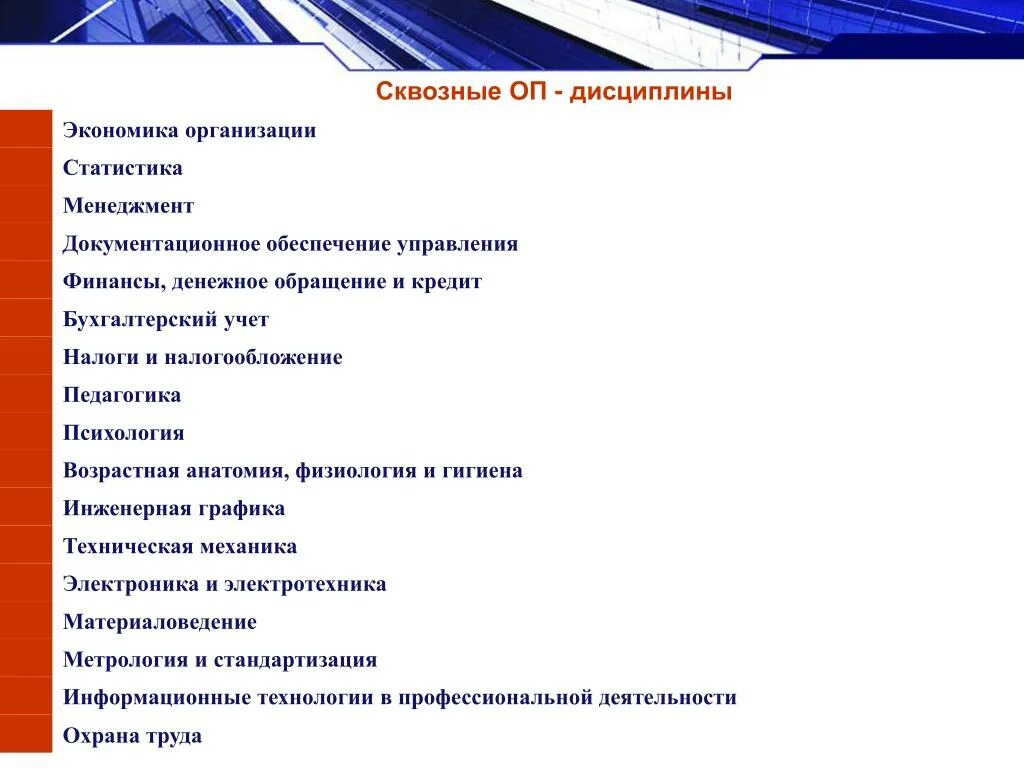 Дисциплина экономика образования. Сквозная дисциплина это. Сквозные специальности. Сквозные профессии российского рынка. Дисциплина ОП.