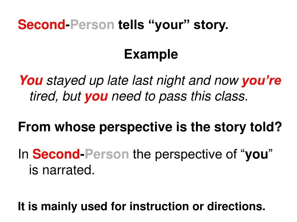 Second-person narration. Latter last latest разница. Second person English. QC story пример. Second person