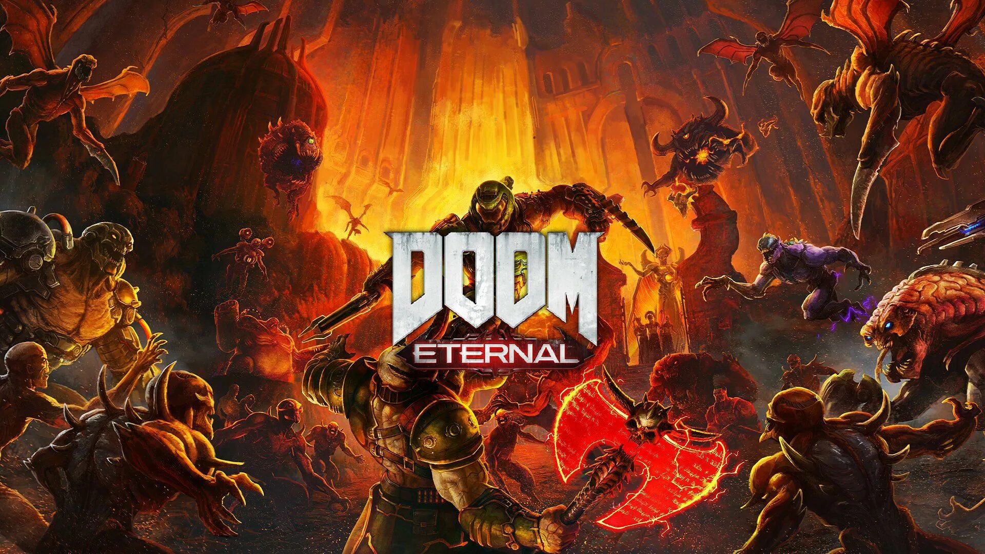 Doom enter. Doom eternal игра обложка.