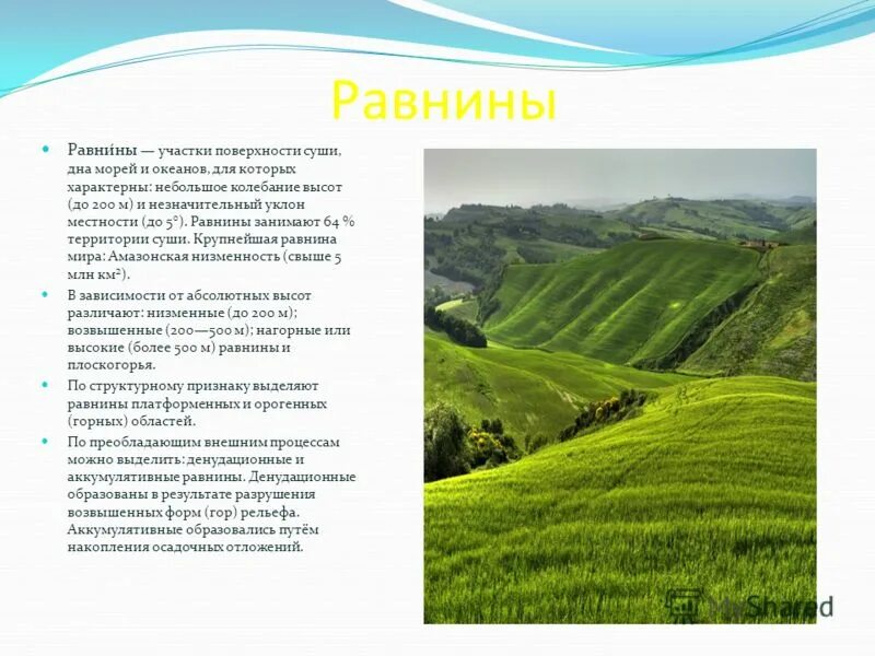 площадь равнин на земле