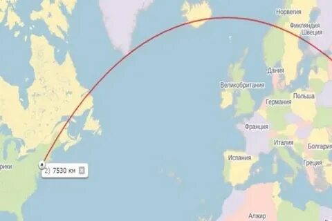 Москва сша расстояние в км