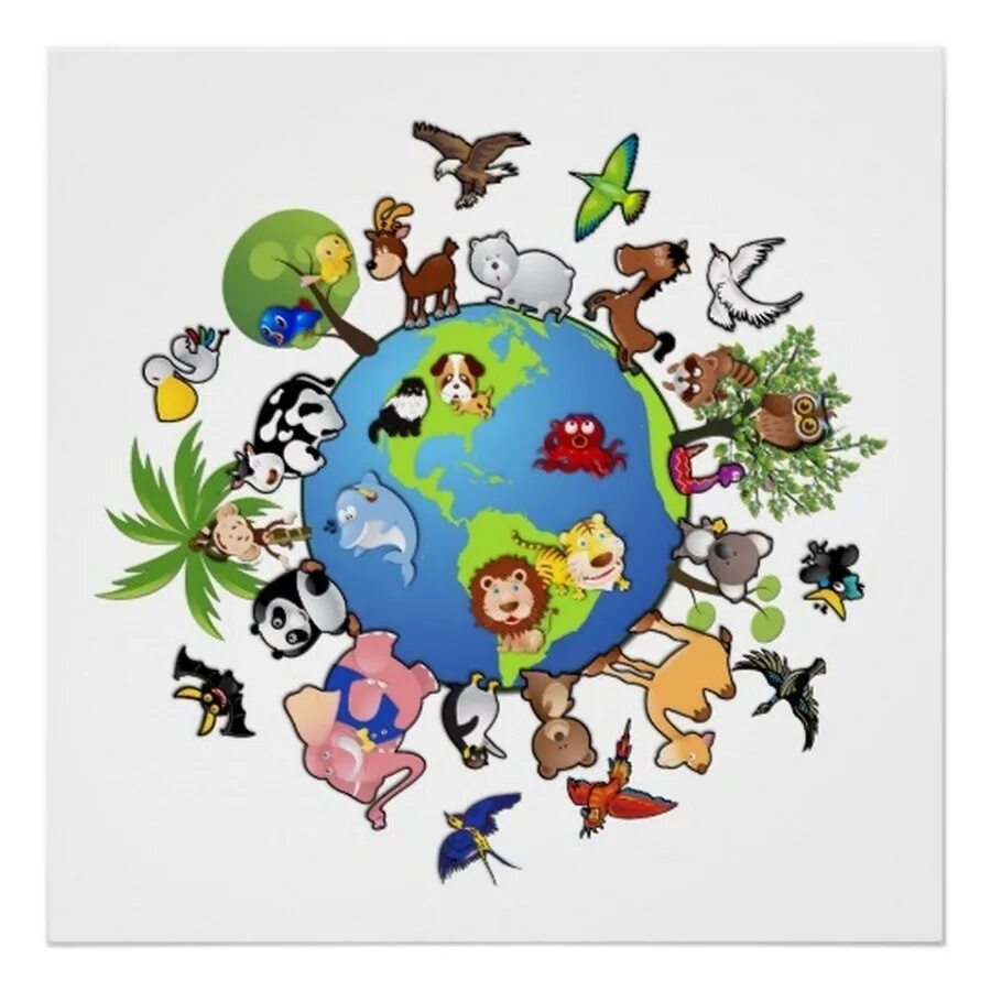 Планета земля с животными. Обитатели планеты земля для дошкольников. Животные планеты для детей. Планета земля с животными и растениями.