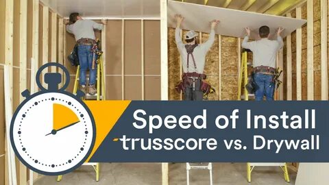 Speed of Wall Panel Install - Trusscore PVC Wall Panel vs. Drywall on Vimeo