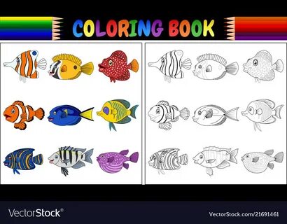 Premium Vector  Coloring book for kids cute fish