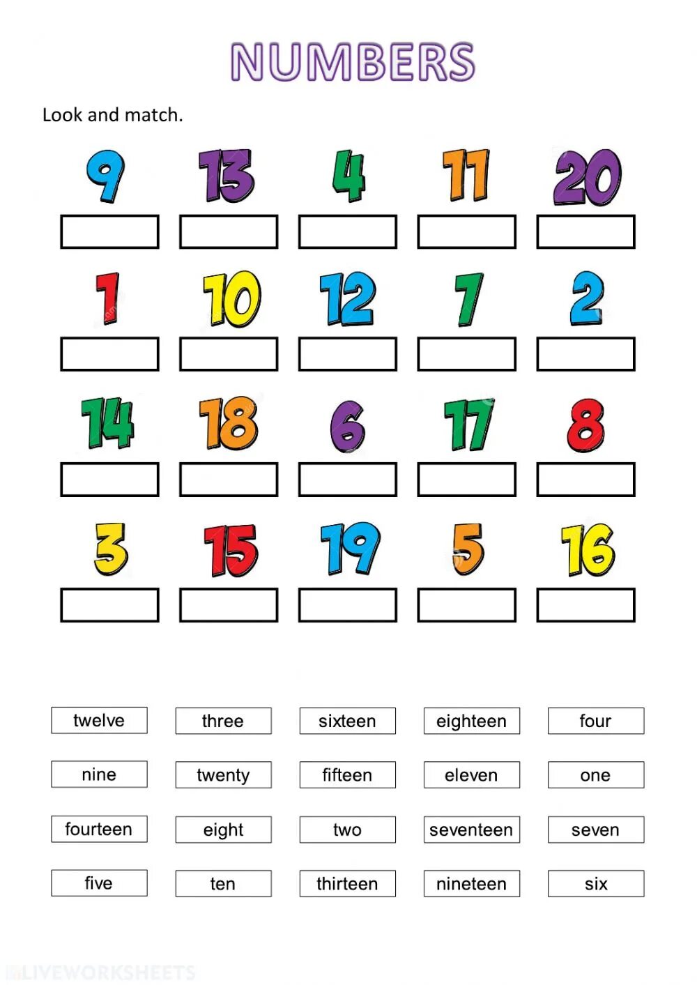 Numbers 1 20 worksheets. Числа 1-20 Worksheets. Numbers in English for Kids задания с картинками. Цифры до 20 на английском Worksheets. Numbers 1-20 ESL.