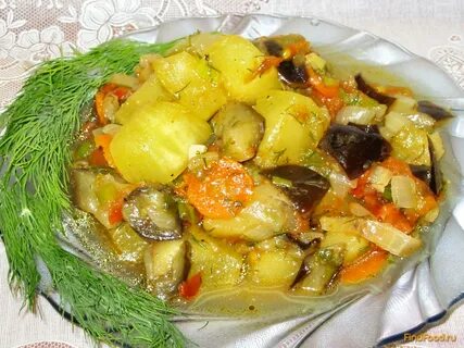 Соте из баклажан и кабачков