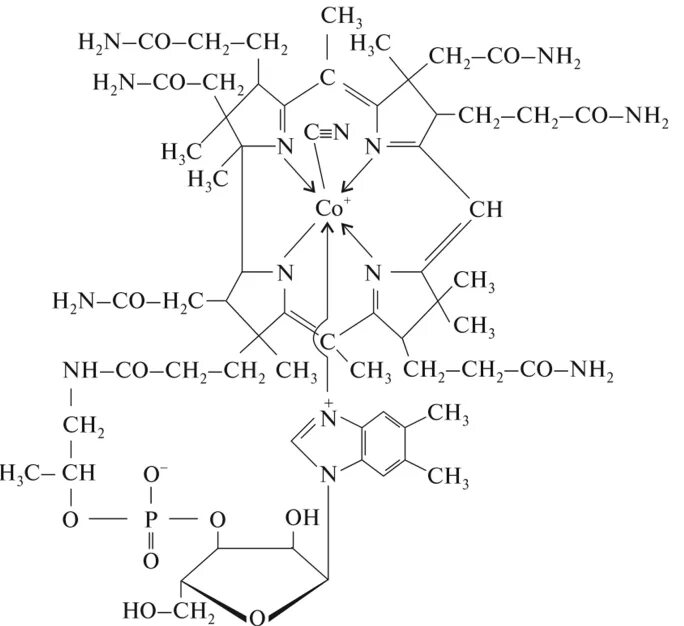 Состав b6. Формула витамина в12 химическая формула. Витамин b12 структура. Структура витамина в12. Витамин в12 цианокобаламин формула.