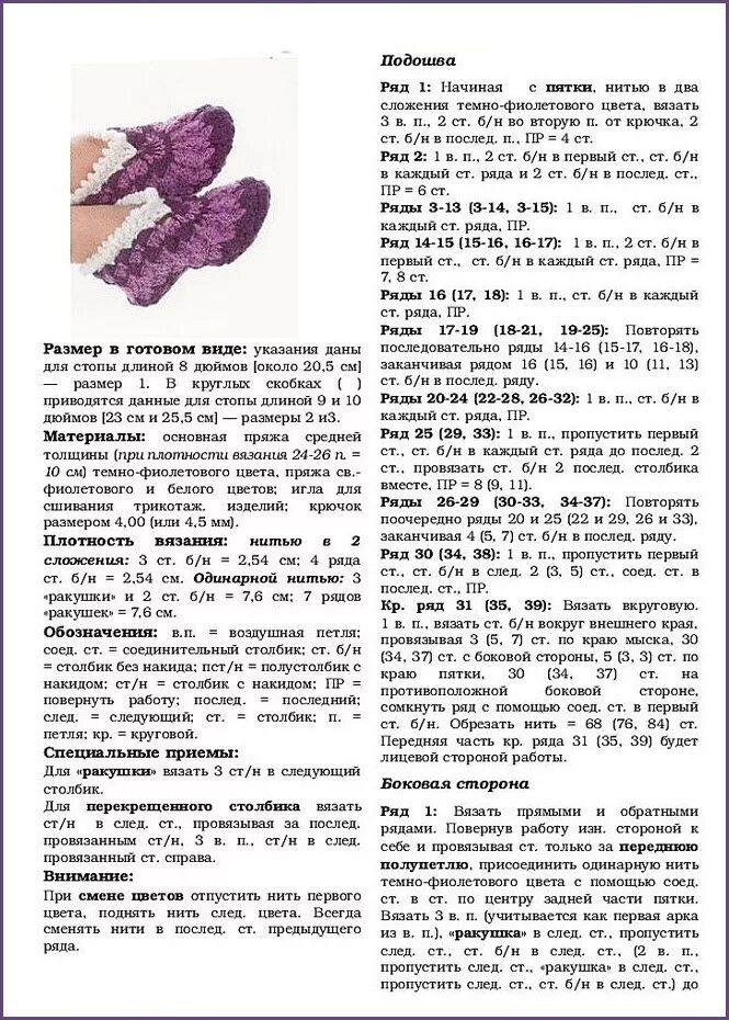 Схема описание вязанных следков. Вязаные тапочки, следочки схемы спицами. схема вязания следок на двух спицах. схемы вязаных следков на 2 спицах. схема вязки домашних тапочек на спицах.