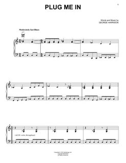 Get Plug Me In sheet music by George Harrison as a digital notation file fo...