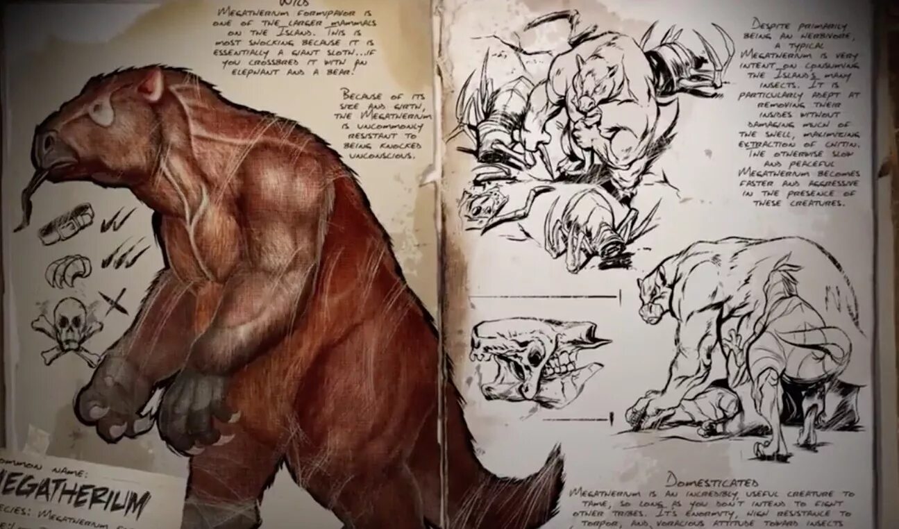 Ark заметки. МЕГАТЕРИЙ АРК. Ark Survival Megatherium. Заметки АРК. АРК досье.