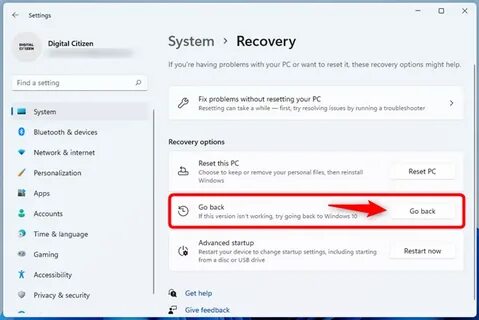 Как откатить windows 11