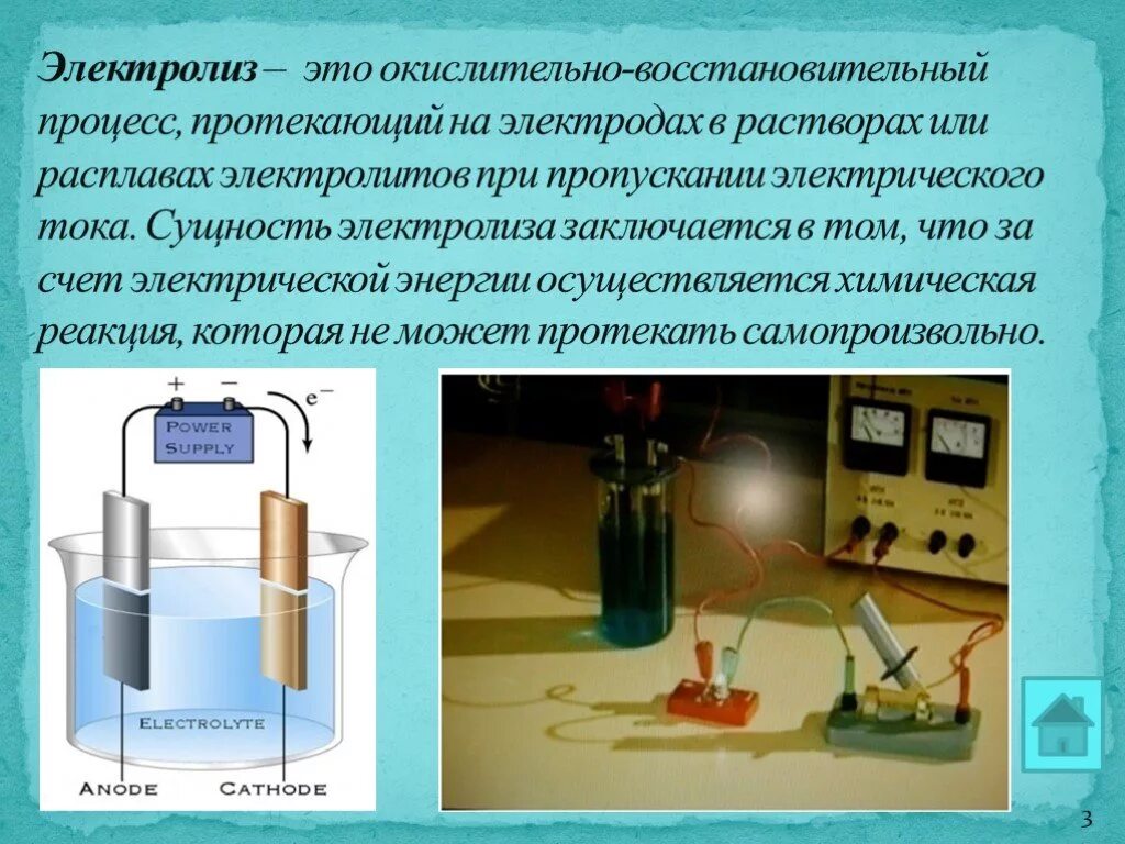 Электролиз растворов и расплавов электролитов. Катод и анод в электролизере. Электролизер расплавов. Процесс электролиза. Окислительно восстановительные реакции электродов