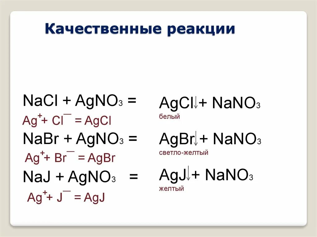 S nacl реакция